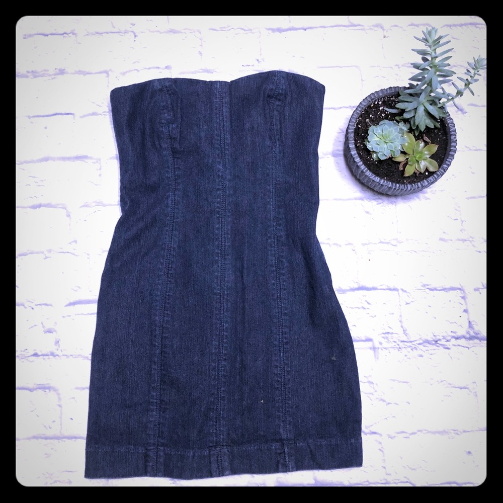 Joe’s Jeans Denim Mini Dress Sweetheart Neckline